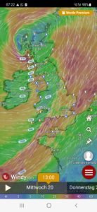 Passage of a depresssion